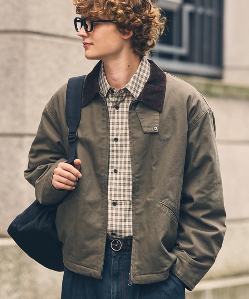 HECT(ヘクト)の「【HECT】Vintage Washed Duck Jacket / ヴィンテージ加工 襟コーデュロイ ドローコード 中綿ダックブルゾン(ブルゾン・メンズ・キャメル/ブラウン/ブラック/オリーブ・S/L/M)」の3枚目の写真