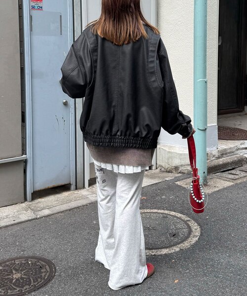 CIAOPANIC(チャオパニック)の「襟切替2WAYヴィンテージレザーブルゾン(ブルゾン・メンズ・ブラウン/ブラック・MEDIUM/SMALL/LARGE)」の16枚目の写真