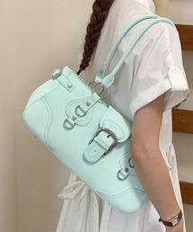 【Y2Kガーリー】 スウェード バックルデザイン スタッズ ショルダーバッグ