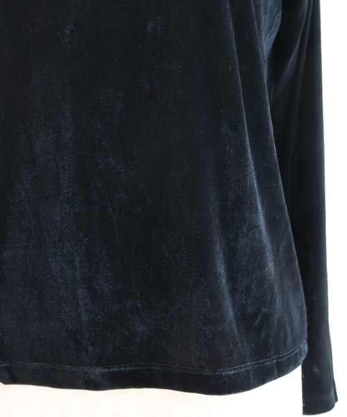 etre relie(エトレリー)の「ストレッチシアーベロア長袖Tシャツ(Tシャツ/カットソー・レディース・ブラック/アイボリー/グレー・M)」の4枚目の写真