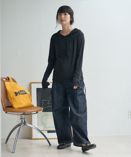 FREAK'S STORE(フリークスストア)の「シアーリブパーカー(Tシャツ/カットソー・レディース・ベージュ/グレー/ブラック/オフホワイト・フリ-)」の21枚目の写真