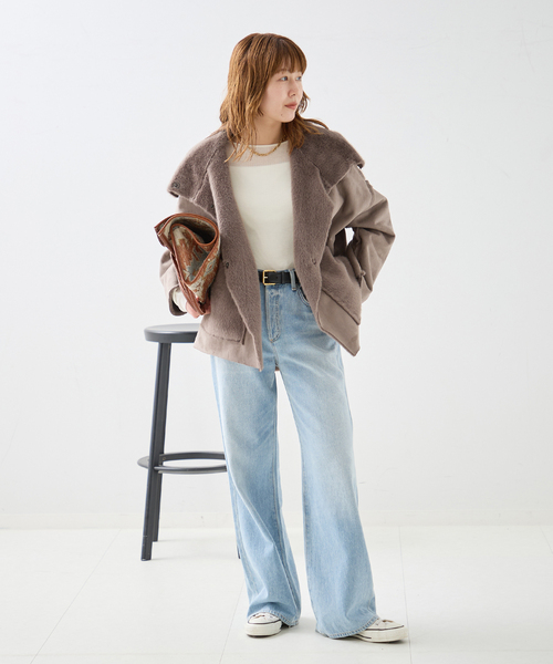 journal standard L'essage(ジャーナルスタンダードレサージュ)の「丸胴クルーネックプルオーバー(Tシャツ/カットソー・レディース・チャコールグレー/アイボリー/サックスブルー・FREE)」の5枚目の写真