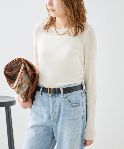 journal standard L'essage(ジャーナルスタンダードレサージュ)の「丸胴クルーネックプルオーバー(Tシャツ/カットソー・レディース・チャコールグレー/アイボリー/サックスブルー・FREE)」の12枚目の写真