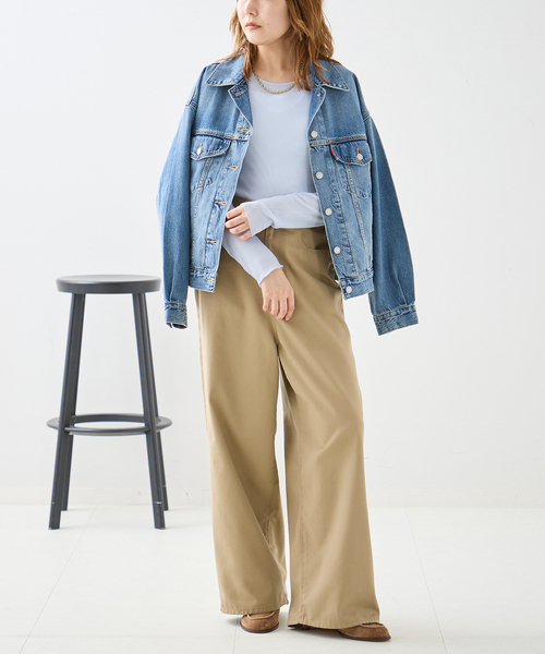 journal standard L'essage(ジャーナルスタンダードレサージュ)の「丸胴クルーネックプルオーバー(Tシャツ/カットソー・レディース・チャコールグレー/アイボリー/サックスブルー・FREE)」の18枚目の写真