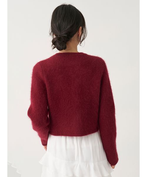 SNIDEL(スナイデル)の「ウールミンクニットジャケット(テーラードジャケット・レディース・ボルドー/ネイビー/ホワイト/イエロー・F)」の12枚目の写真