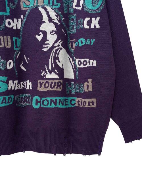 HYSTERIC GLAMOUR(ヒステリックグラマー)の「CHAOS READY ジャカード ワンピース(ワンピース・レディース・パープル/トップグレー/ブラック・FREE)」の5枚目の写真
