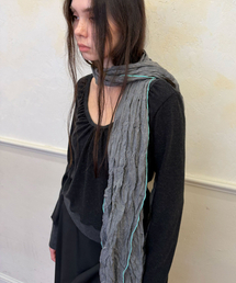 HERETIC（ヘレティック）の「MINT EDGE CHECK CRINKLE LONG SCARF / black（バンダナ/スカーフ）」