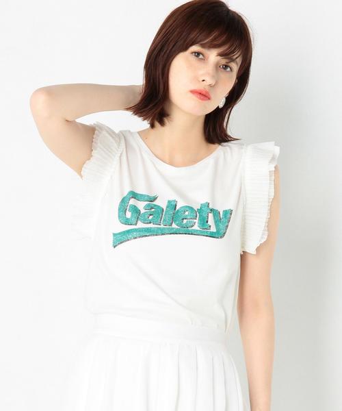 Another Edition(アナザーエディション)の「ロゴフリルチュールスリーブTシャツ/AEBC LOGO フリル チュールSL T◆(Tシャツ/カットソー・レディース・ホワイト/グレー/イエロー・FREE)」の1枚目の写真