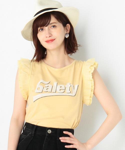 Another Edition(アナザーエディション)の「ロゴフリルチュールスリーブTシャツ/AEBC LOGO フリル チュールSL T◆(Tシャツ/カットソー・レディース・ホワイト/グレー/イエロー・FREE)」の3枚目の写真