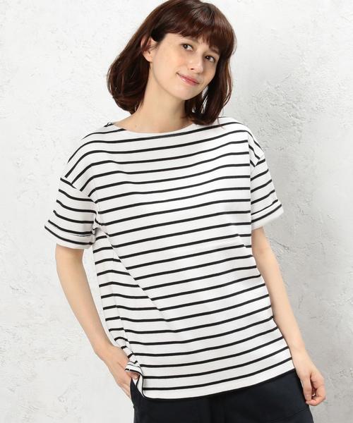 green label relaxing(グリーンレーベルリラクシング)の「CF 16/-テンジク ソデロール UP Tシャツ◆(Tシャツ/カットソー・レディース・ブラック/ベージュ/その他1・FREE)」の1枚目の写真