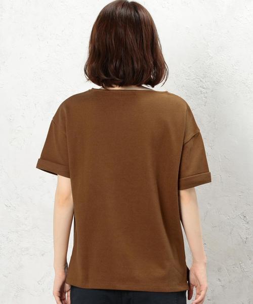 green label relaxing(グリーンレーベルリラクシング)の「CF 16/-テンジク ソデロール UP Tシャツ◆(Tシャツ/カットソー・レディース・ブラック/ベージュ/その他1・FREE)」の4枚目の写真