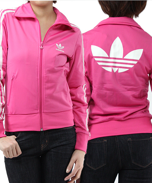 adidas（アディダス）の「LOGO FIREBIRD TT（ジャージ・レディース・ブラック/グリーン/ピンク・SMALL/MEDIUM）」の3枚目の写真