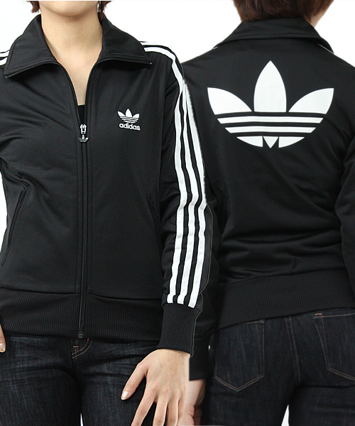 adidas（アディダス）の「LOGO FIREBIRD TT（ジャージ・レディース・ブラック/グリーン/ピンク・SMALL/MEDIUM）」の2枚目の写真