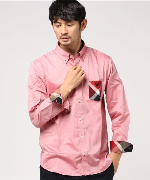 BLACK LABEL CRESTBRIDGE（ブラックレーベル・クレストブリッジ）の「クレストブリッジチェックポケット オックスボタンダウンシャツ（シャツ/ブラウス・メンズ・グリーン/ネイビー/オレンジ/オフホワイト/グレー/ブルー/レッド・L/LL/M/S）」の6枚目の写真