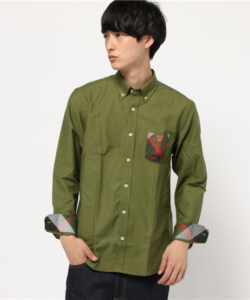 BLACK LABEL CRESTBRIDGE（ブラックレーベル・クレストブリッジ）の「クレストブリッジチェックポケット オックスボタンダウンシャツ（シャツ/ブラウス・メンズ・グリーン/ネイビー/オレンジ/オフホワイト/グレー/ブルー/レッド・L/LL/M/S）」の4枚目の写真