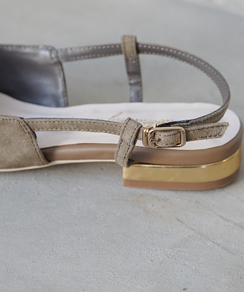 laboratory work(ラボラトリーワーク)の「Vカット メタルヒールサンダル(サンダル・レディース・シルバー/ブラック/カーキ・MEDIUM/LARGE)」の10枚目の写真