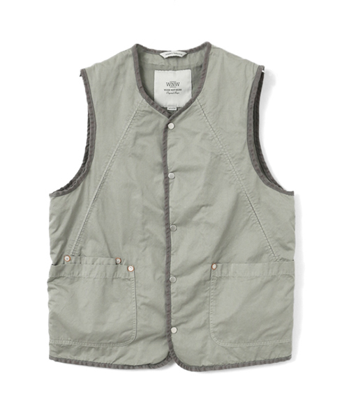 WORK NOT WORK URBAN RESEARCH（ワークノットワークアーバンリサーチ）の「WORK NOT WORK　硫化染ワークポケットベスト（ベスト・メンズ・グレー/ネイビー・MEDIUM/LARGE）」の19枚目の写真