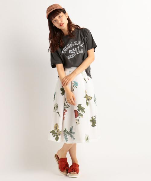 RAY CASSIN(レイカズン)の「ピグメント加工カレッジロゴTシャツ(Tシャツ/カットソー・レディース・パープル/スミクロ/オフホワイト・FREE)」の4枚目の写真