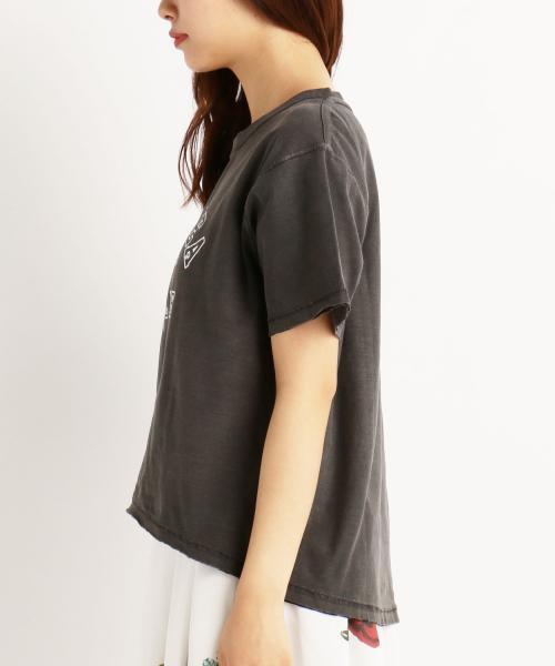 RAY CASSIN(レイカズン)の「ピグメント加工カレッジロゴTシャツ(Tシャツ/カットソー・レディース・パープル/スミクロ/オフホワイト・FREE)」の5枚目の写真