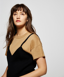 AZUL by moussy | キャミレイヤード半袖ニットPO(ニット/セーター)