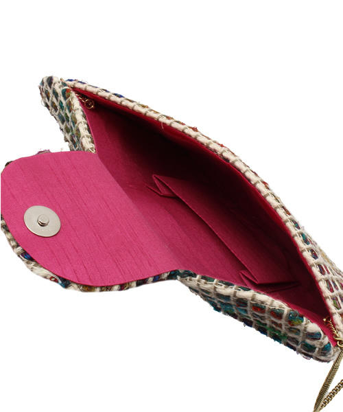 ROSE BUD（ローズバッド）の「(SJK BAGS)MULTI COLOR CLUTCH BAG[結婚式＆パーティーにもオススメ]（クラッチバッグ・レディース・ホワイト×ピンク/マルチ・ONE SIZE）」の11枚目の写真