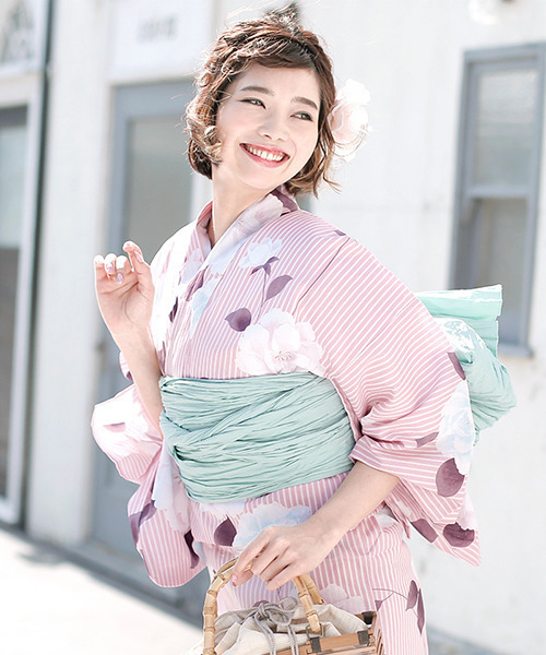 bonheur saisons(ボヌールセゾン)の「浴衣3点セット (浴衣+帯+下駄)「bonheur saisons/ボヌールセゾン」(浴衣・レディース・ホワイト系その他/ダークネイビー/ネイビー/ホワイト系その他2/ライトブルー/ピンク系その他/ピンク系その他2/ホワイト系その他3/ホワイト系その他5/ホワイト系その他4/ブルー系その他・FREE/フリー)」の11枚目の写真