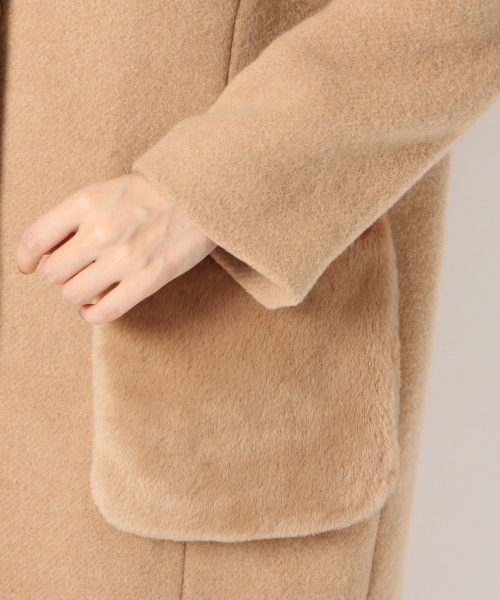 Heather(ヘザー)の「ファーポケットコート 766390(チェスターコート・レディース・グレー/キャメル/ネイビー・SMALL/MEDIUM)」の13枚目の写真