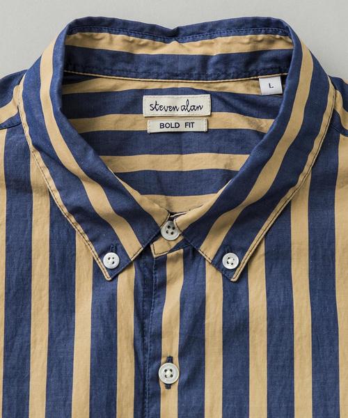 Steven Alan(スティーブンアラン)の「<Steven Alan> WIDE LONST BOX SINGLE NEEDLE BOLD/シャツ(シャツ/ブラウス・メンズ・ブラック/ベージュ・X-LARGE/MEDIUM/LARGE/SMALL)」の3枚目の写真
