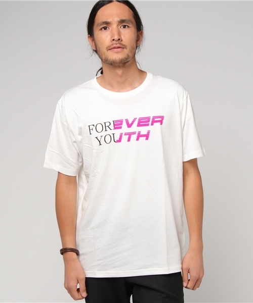 WEGO（ウィゴー）の「WEGO/モーションロゴTシャツ（Tシャツ/カットソー・メンズ・ピンク/ホワイト・LARGE/MEDIUM）」の2枚目の写真