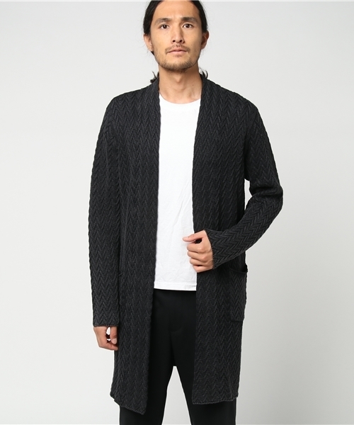 MORGAN HOMME(モルガンオム)の「セルジュドゥニームカーデ(カーディガン)」|グレー