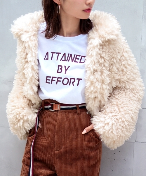 PAGEBOY（ページボーイ）の「【12/1 ヒルナンデス放映】ファーブルゾン（ブルゾン・レディース・キャメル/オフホワイト/ブルー・FREE）」の2枚目の写真