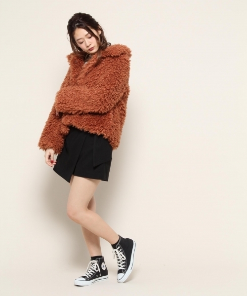 PAGEBOY（ページボーイ）の「【12/1 ヒルナンデス放映】ファーブルゾン（ブルゾン・レディース・キャメル/オフホワイト/ブルー・FREE）」の15枚目の写真