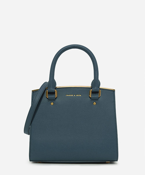 CHARLES & KEITH（チャールズ & キース）の「ベーシックストラクチャーハンドバッグ / BASIC STRUCTURED HANDBAG（ハンドバッグ・レディース・ブラック/レンガ/ダークネイビー・M）」の3枚目の写真