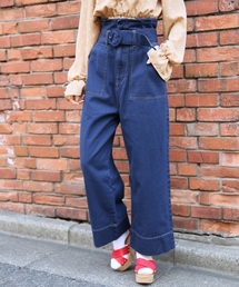 Heather | ウエストフリル／ワークワイドパンツ 783145(デニムパンツ)