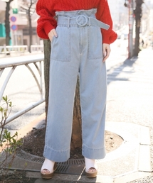 Heather | ウエストフリル／ワークワイドパンツ 783145(デニムパンツ)