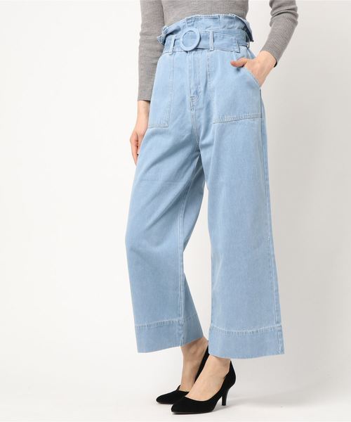 Heather（ヘザー）の「ウエストフリル／ワークワイドパンツ 783145（デニムパンツ・レディース・ブルー系その他/ベージュ系その他/カーキ/ライトブルー・M/S）」の7枚目の写真