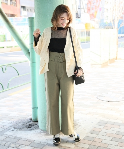 Heather（ヘザー）の「ウエストフリル／ワークワイドパンツ 783145（デニムパンツ・レディース・ブルー系その他/ベージュ系その他/カーキ/ライトブルー・M/S）」の12枚目の写真