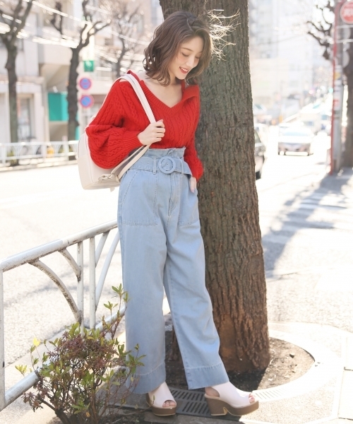 Heather（ヘザー）の「ウエストフリル／ワークワイドパンツ 783145（デニムパンツ・レディース・ブルー系その他/ベージュ系その他/カーキ/ライトブルー・M/S）」の10枚目の写真