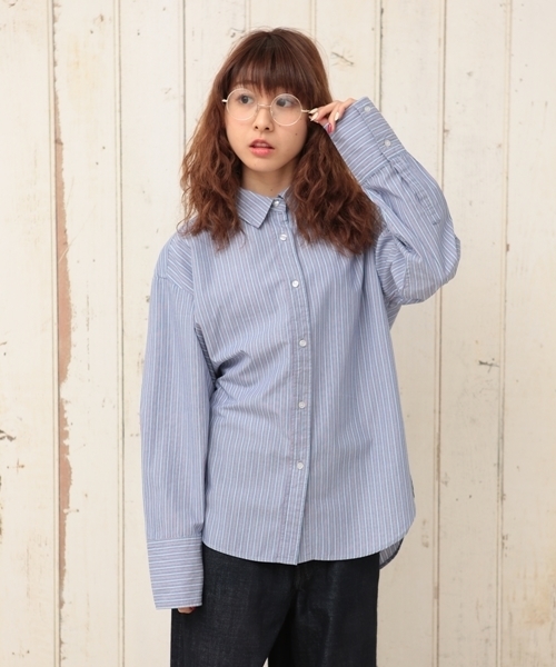 cepo（セポ）の「レギュラーシャツ（シャツ/ブラウス・レディース・レッド/オフホワイト/サックスブルー・M）」の7枚目の写真