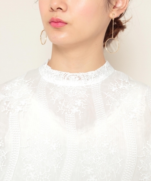 PAGEBOY（ページボーイ）の「レースボリュームスリーブ五分袖（シャツ/ブラウス・レディース・オフホワイト/キナリ/ブラック・FREE）」の13枚目の写真