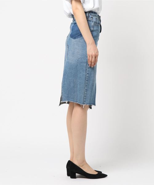 meJane（ミージェーン）の「リメイク風デニムミディ丈スカート（デニムスカート・レディース・ブルー・M/S）」の2枚目の写真