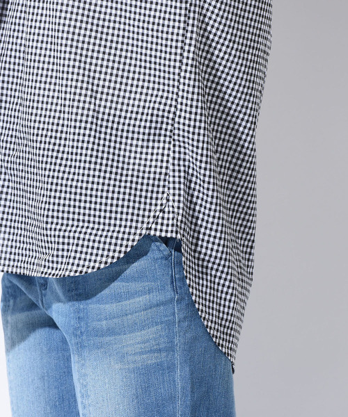 LIPSTAR（リップスター）の「Vネック後ろリボンギンガム＆ドット＆無地ブラウス（シャツ/ブラウス・レディース・ブラック系その他2/オフホワイト/ブラック系その他/ホワイト系その他/イエロー・M）」の7枚目の写真