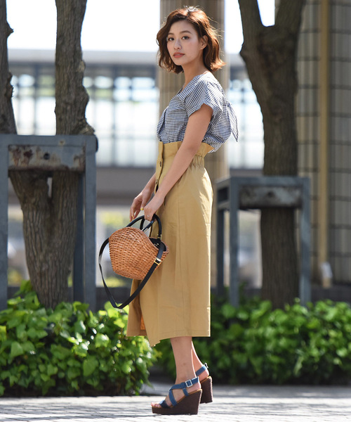 LIPSTAR（リップスター）の「Vネック後ろリボンギンガム＆ドット＆無地ブラウス（シャツ/ブラウス・レディース・ブラック系その他2/オフホワイト/ブラック系その他/ホワイト系その他/イエロー・M）」の13枚目の写真