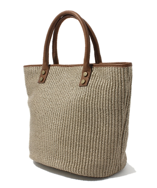 LE TALON（ルタロン）の「【GLOW 6月号掲載】MAURIZIO TAIUTI ベッチュウラフィアバスケ（ショルダーバッグ・レディース・チャコールグレー/ベージュ/サックスブルー・FREE）」の4枚目の写真