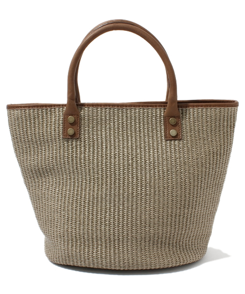 LE TALON（ルタロン）の「【GLOW 6月号掲載】MAURIZIO TAIUTI ベッチュウラフィアバスケ（ショルダーバッグ・レディース・チャコールグレー/ベージュ/サックスブルー・FREE）」の5枚目の写真