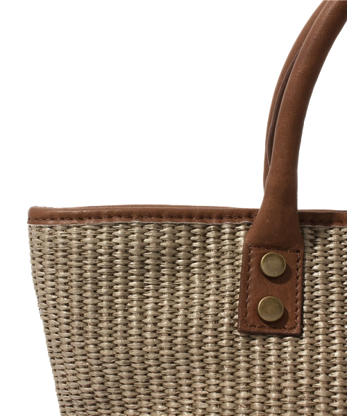 LE TALON（ルタロン）の「【GLOW 6月号掲載】MAURIZIO TAIUTI ベッチュウラフィアバスケ（ショルダーバッグ・レディース・チャコールグレー/ベージュ/サックスブルー・FREE）」の6枚目の写真