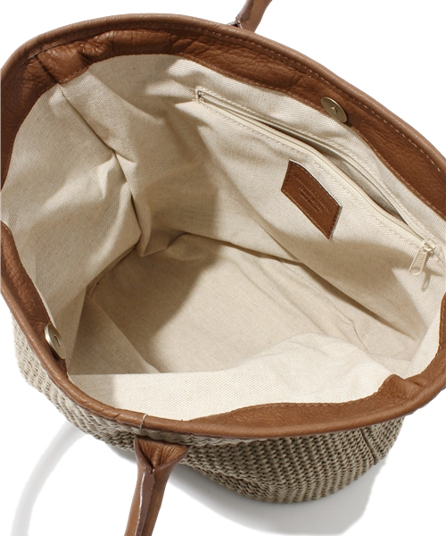 LE TALON（ルタロン）の「【GLOW 6月号掲載】MAURIZIO TAIUTI ベッチュウラフィアバスケ（ショルダーバッグ・レディース・チャコールグレー/ベージュ/サックスブルー・FREE）」の7枚目の写真