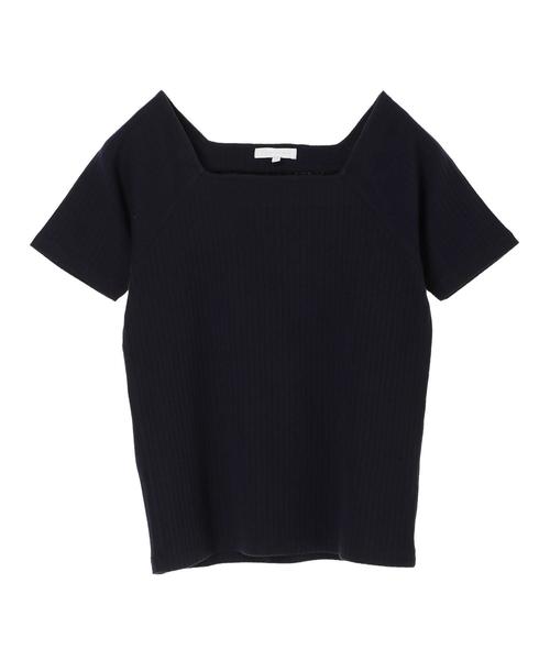 AMERICAN HOLIC（アメリカンホリック）の「・針抜きリブ五分袖スクエアネックラグランプルオーバー（Tシャツ/カットソー・レディース・オフホワイト/レッド/テラコッタ/ネイビー・L/M）」の8枚目の写真