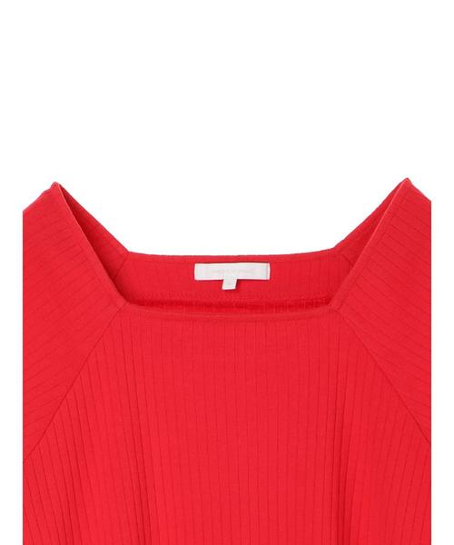 AMERICAN HOLIC（アメリカンホリック）の「・針抜きリブ五分袖スクエアネックラグランプルオーバー（Tシャツ/カットソー・レディース・オフホワイト/レッド/テラコッタ/ネイビー・L/M）」の15枚目の写真