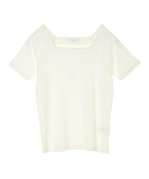 AMERICAN HOLIC（アメリカンホリック）の「・針抜きリブ五分袖スクエアネックラグランプルオーバー（Tシャツ/カットソー・レディース・オフホワイト/レッド/テラコッタ/ネイビー・L/M）」の5枚目の写真